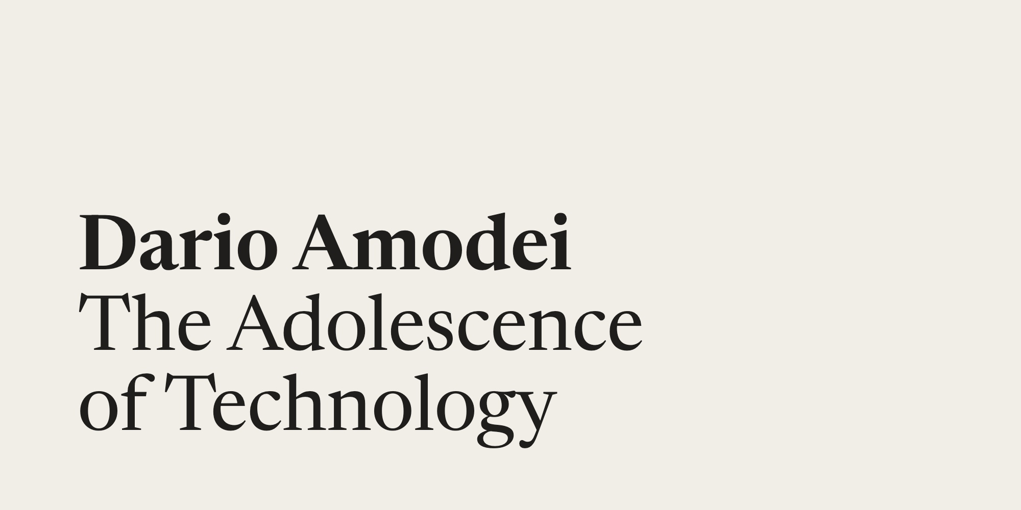 Dario Amodei — The Adolescence of Technology episode artwork
